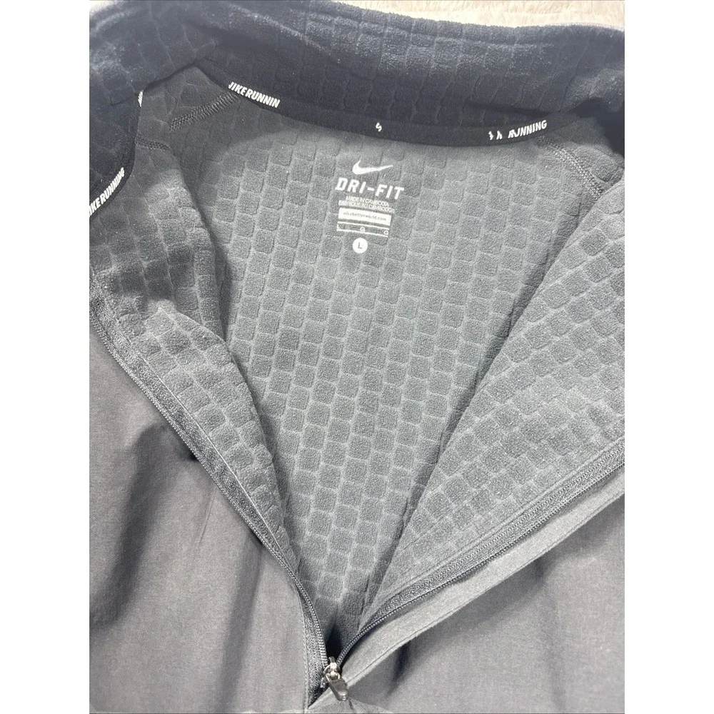 Nike Running Dri-FIT Women's Quarter Zip Pullover Black Reflective Large Thermal